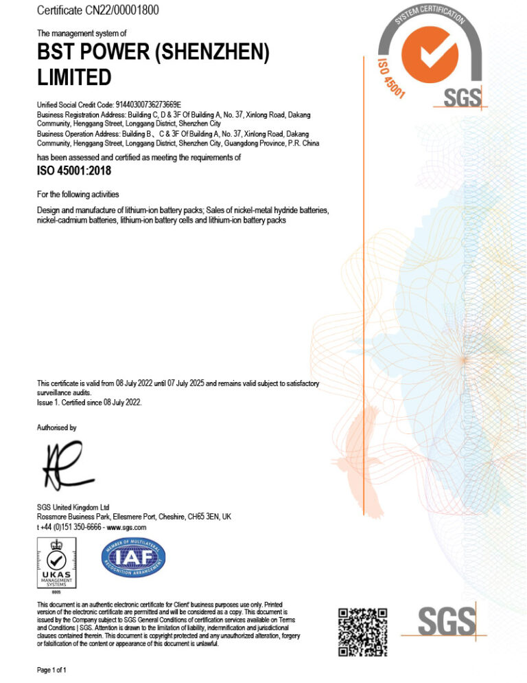 BST ISO45001：2018